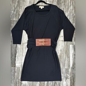 Michael Kors Navy Blue Belted Dress